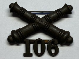 1902-1905, U.S ARMY ARTILLERY CORPS, BRONZE,106th FIELD ARTILLERY, COLLA... - $35.00
