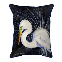 Betsy Drake Breeding Egret Large Indoor Outdoor Pillow 16x20 - £36.99 GBP