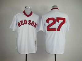 Red Sox #27 Carlton Fisk Jersey Old Style Uniform White - $42.99