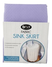 Fabric Sink Skirt Bathroom Decor  100% Waterproof Self Stick Lavender - $10.84
