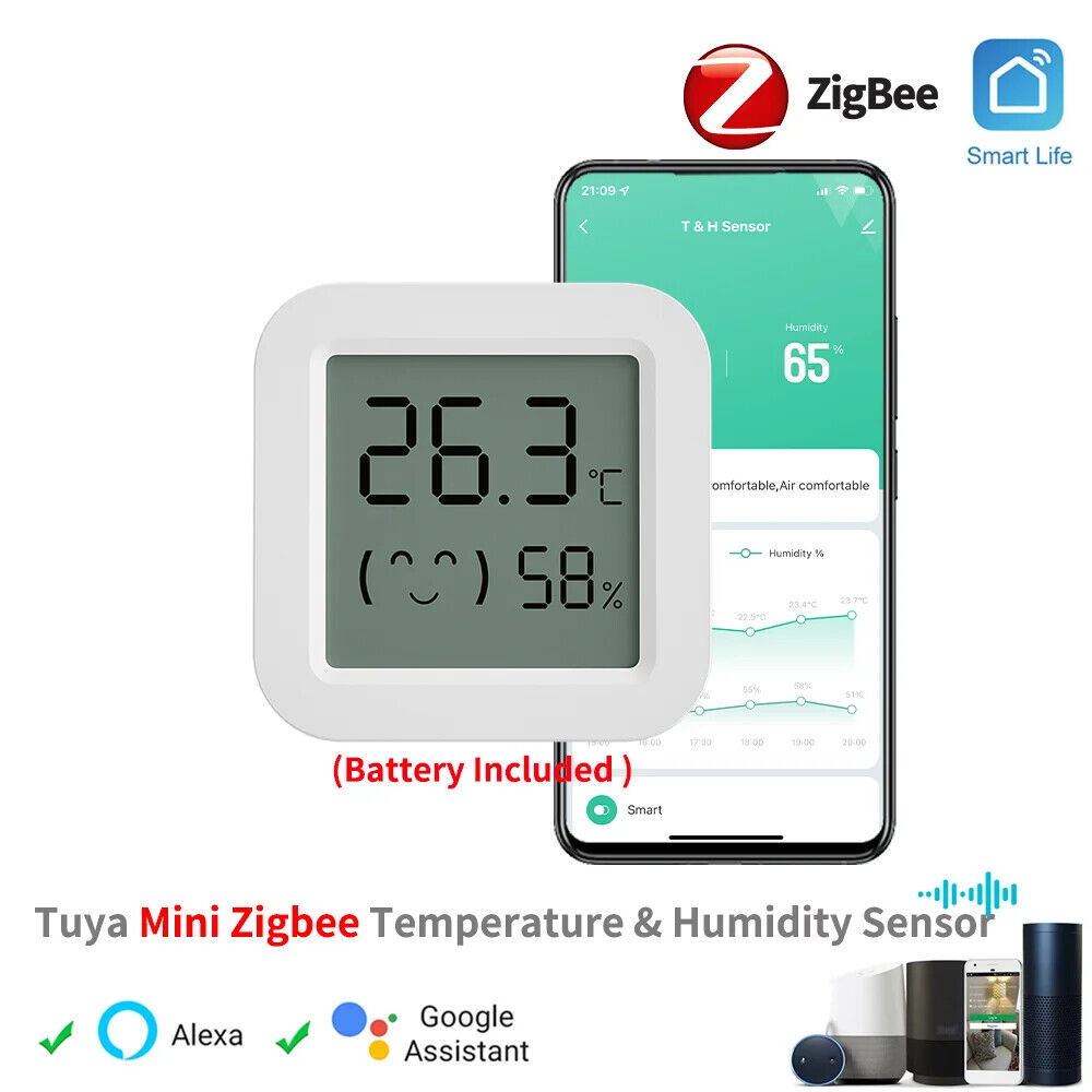 Tuya Zigbee Mini Temperature and Humidity Sensors with Built-in Batteries - $13.81