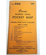 Vintage 1950&#39;s Cram&#39;s Modern Series Pocket Map Asia # 305 - $16.78