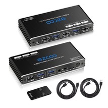 Usb 3.0 Kvm Switch Hdmi 2 Computer 1 Monitor Hot Key Ir Remote 4K60 4:4:4 Hdr At - £140.52 GBP