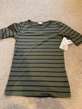 LuLaRoe GiGi XS X Small New with tags Basic Stripes Green Navy Blue - £7.09 GBP