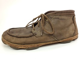 OluKai Hamakua Leather Chukka Saddle Shoes Boots Mens Size 9 Brown - $27.97