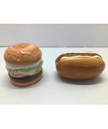 Ceramic Hamburger &amp; Hotdog Salt &amp; Pepper Shakers - $11.88