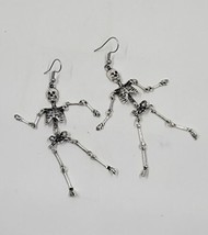 Skeleton Articulated Dangle Earrings Halloween 3.5&quot; Skellie Shoulder Dusters - £11.82 GBP+