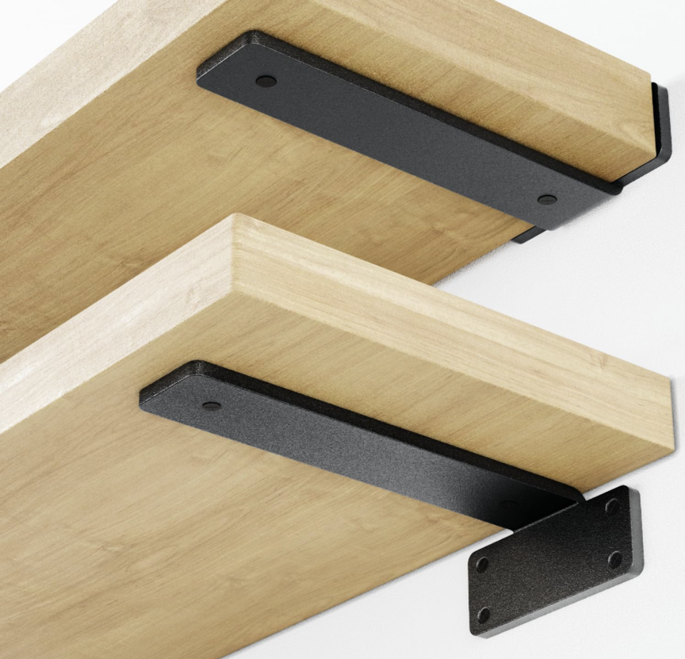 2 X 8 HD Steel Universal Floating Black Shelf Bracket, Made in America - $19.94