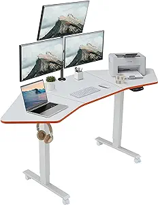 71&quot; Wing Shaped Electric Standing Desk, Dual Motor Height Adjustable Com... - $533.99