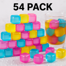 54-Pack Reusable Ice Cubes – 1" Square BPA-Free, Chills Drinks Without D... - $16.82