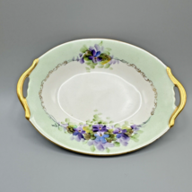 Vintage Porcelain Trinket Dish With Purple Flowers Floral Japan Gold Trim - £18.54 GBP