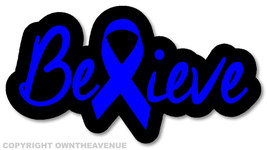 Colon Cancer Blue Ribbon Believe Car Truck Window Bumper Vinyl Decal Sticker VFC - £2.83 GBP