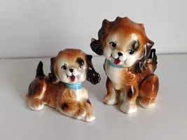 Pair Vintage Lefton Puppy Dogs Cocker Spaniel Figurines - £11.15 GBP