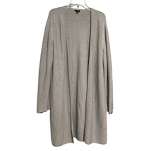 Talbots Womens Sweater Gray XL Knit Ribbed Cardigan Open Front Duster - £30.07 GBP