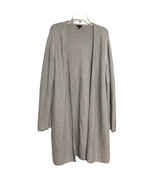 Talbots Womens Sweater Gray XL Knit Ribbed Cardigan Open Front Duster - £30.32 GBP