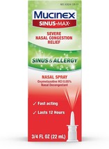 Mucinex Sinus-Max Severe Nasal Congestion Relief Sinus &amp; Allergy Nasal Spray, 0. - £16.77 GBP