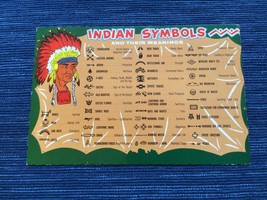 Vintage Postcard Unused American Indian Symbols and Their Meanings   ~688A - $5.00
