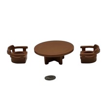 Vintage Fisher Price Little People Brown Kitchen Table and 2 Chairs Replacement - $9.49