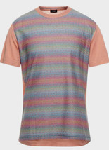 Yoon Orange Pink Striped Italy Men&#39;s T-Shirt Shirt Size Us 46 EU 56 - £76.51 GBP