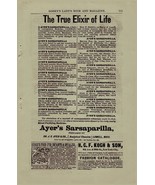 Antique Advertisement Ayer&#39;s Sarsaparilla Elixir Godey&#39;s Lady&#39;s Book 1880 - £18.37 GBP