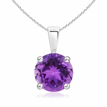 Angara Natural 8mm Amethyst Pendant Necklace in Sterling Silver for Women - £177.37 GBP