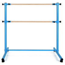 47 Inch Double Ballet Barre with Anti-Slip Footpads-Blue - Color: Blue - $2,551.39 MXN