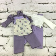 Vintage Handmade Doll Clothes Pantsuits 2 Sets Purple White - £11.62 GBP