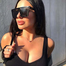 Luxury Brand Square Sunglasses Women Vintage Oversize Sun Glasses Female Big Fra - £12.05 GBP