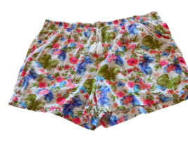 Briggs Linen Blend Pull-On Shorts with Pockets and Drawstring Floral,  XXL - £7.76 GBP