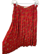 Susan Bristol Skirt Large Vintage Broomstick Red Floral Country Prairie ... - $79.99