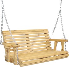 Sunnydaze Traditional Wooden Porch Swing - Hanging Outdoor, 58 Point 5 Inches. - £359.06 GBP