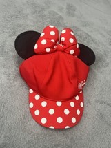Disney Parks Minnie Mouse Youth Kid Hat Authentic Polka Dot Red Black White - £11.88 GBP