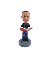 Custom Bobblehead intrepid male reading a "women for dummies guide" book - Caree - £78.47 GBP