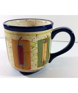 Pfaltzgraff SEDONA Hand Painted Large Cup MUG Stripes Blue 4.25&quot; x 4.25&quot;... - $9.09 CAD