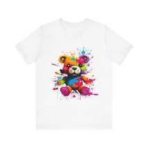 Teddy Bear Paint Splatter T-Shirt for a Colorful Statement - £26.27 GBP