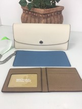 Michael Kors Wallet Juliana 3 In 1 Leather Large Sky Ecru Khaki  W32 - £63.30 GBP