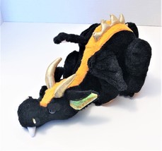 Ganz Webkinz Black &amp; Orange Lava Dragon Plush Stuffed Animal NO CODE - £10.28 GBP