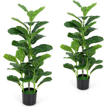 2-Pack Artificial Fiddle Leaf Fig Tree for Indoor and Outdoor - Color: G... - $110.38