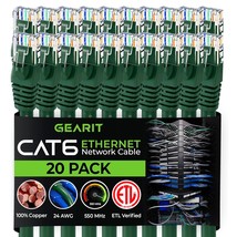 GearIT Cat 6 Ethernet Cable 1 ft (20-Pack) - Cat6 Patch Cable, Cat 6 Patch Cable - $67.99