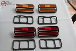 Chevy GMC Pickup Truck Front Rear Side Marker Lamp Set Amber Red Chrome ... - £54.17 GBP