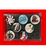 1940s WW2 Era Vintage Classic Christmas Images Set B 7 1.0 inch CERAMIC ... - $15.42