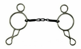 Western Saddle Horse Stainless Steel Wonder Bit w/ 5&quot; Sweet Iron chain M... - £19.50 GBP