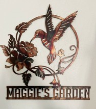 Personalized Hummingbird Garden Sign  14 3/4&quot; tall x 14 1/4&quot; wide - £37.73 GBP