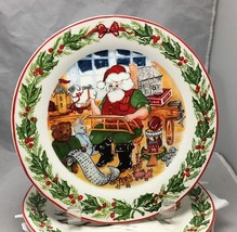  Santa work shop 8&quot; plate by Kate Williams for Global Design   - £5.10 GBP