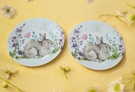 2pc Easter Rachel Ashwell the Prairie Bunny Rabbit Melamine Spring Plate... - $27.22