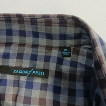 Zachary Prell Long Sleeve Shirt Men’s Size XL Gray Blue Brown Plaid Button Up image 3