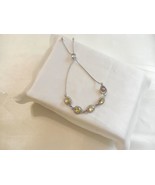 Charter Club 7&quot;-9&quot;Silver Tone Jonquil Paved Stone Slider Bracelet R938 - $14.39