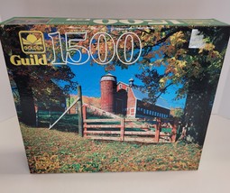 Vintage Golden Guild 1500 Piece Jigsaw Puzzle Barnyard Gate 27&quot; X 33&quot; SEALED - $27.71