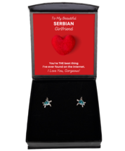 Serbian Girlfriend Earrings Birthday Gifts - Turtle Ear Rings Jewelry Present  - $49.95