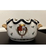 Vintage Cachepot Flower Pot Urn Coat Of Arms Republic Of China - £45.03 GBP